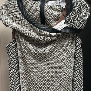 Byron Lars Black and White Textured Midi Dress